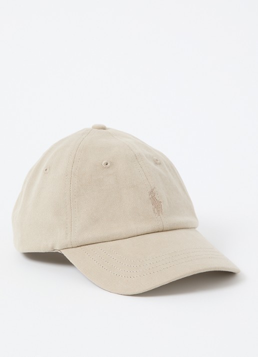 Ralph Lauren Pet met logoborduring  - voorkant donkerbeige