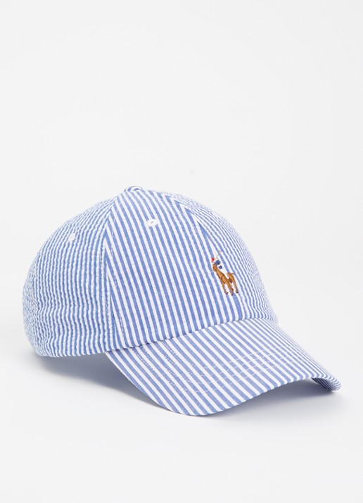 Ralph Lauren Pet met logoborduring - voorkant staalblauw