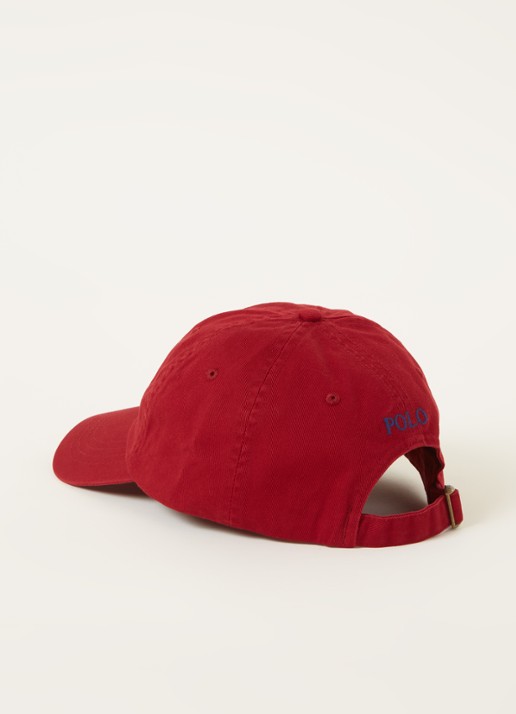 Ralph Lauren Pet met logoborduring - detail steenrood