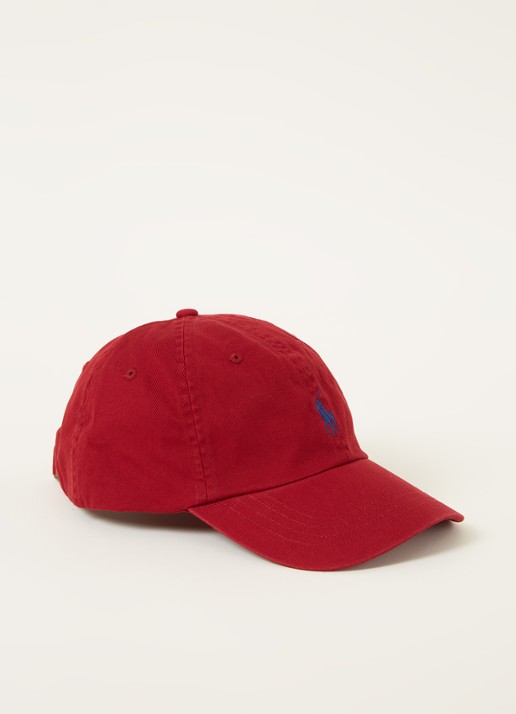 Ralph Lauren Pet met logoborduring - voorkant 2 steenrood