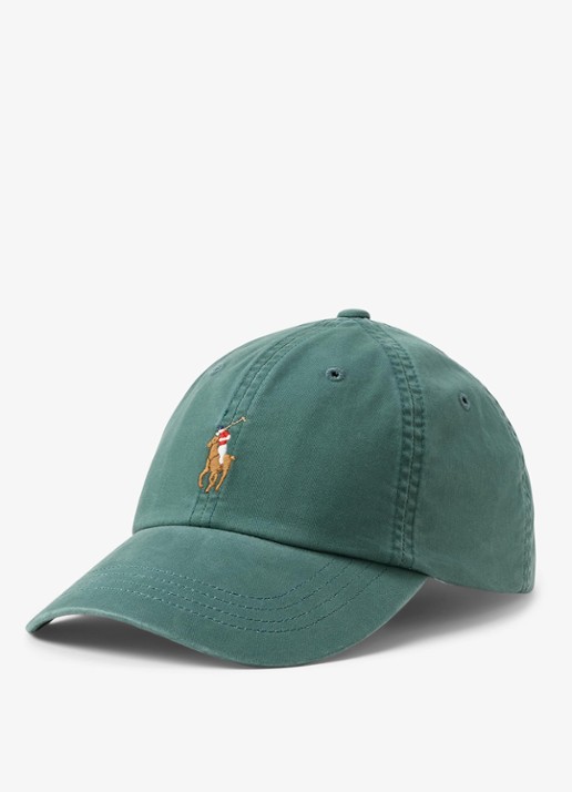 Ralph Lauren Pet met logoborduring - voorkant charter green / groen