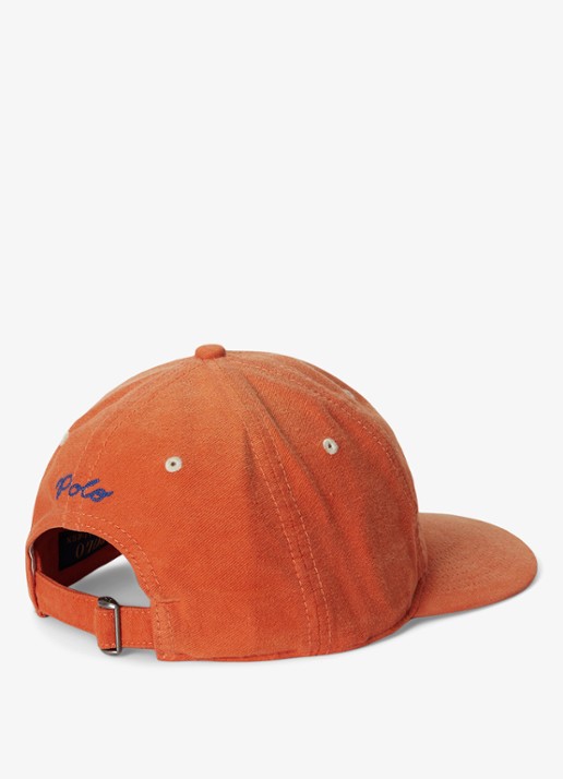 Ralph Lauren Pet met logoborduring - detail college orange / oranje