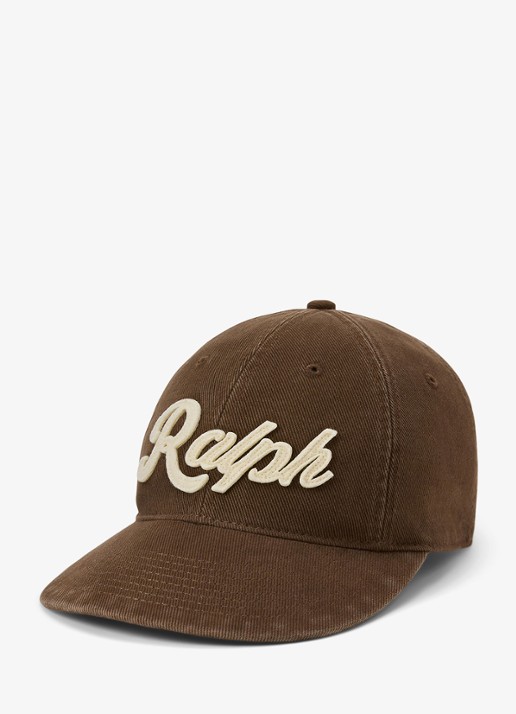 Ralph Lauren Pet met logoborduring - voorkant 2 cooper brown / bruin