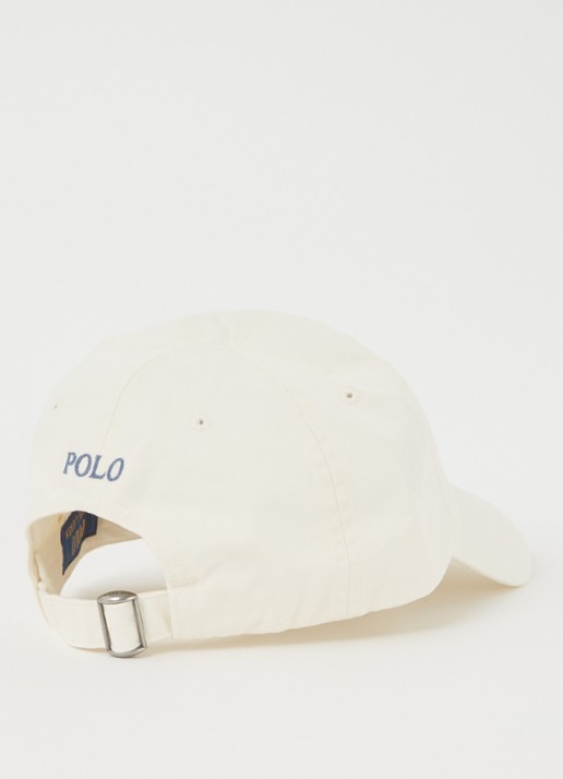 Ralph Lauren Pet met logoborduring  - detail ivoor