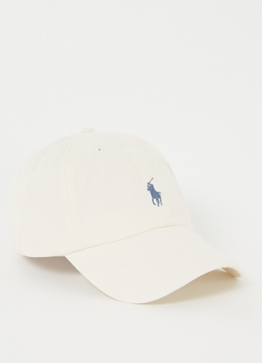 Ralph Lauren Pet met logoborduring  - voorkant 2 ivoor