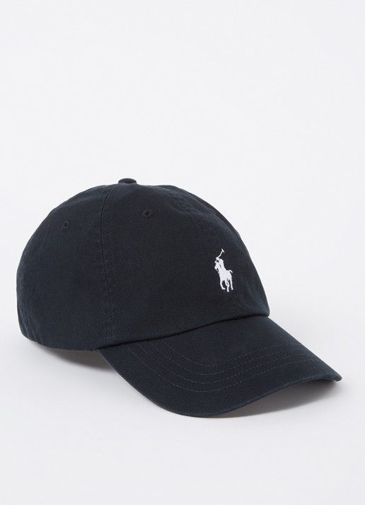 Ralph Lauren Pet met logoborduring  - voorkant 2 zwart