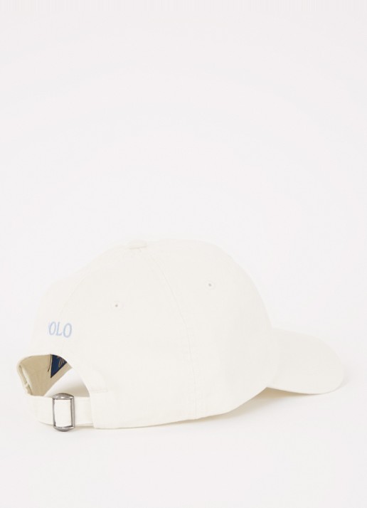 Ralph Lauren Pet met logoborduring  - detail gebroken wit