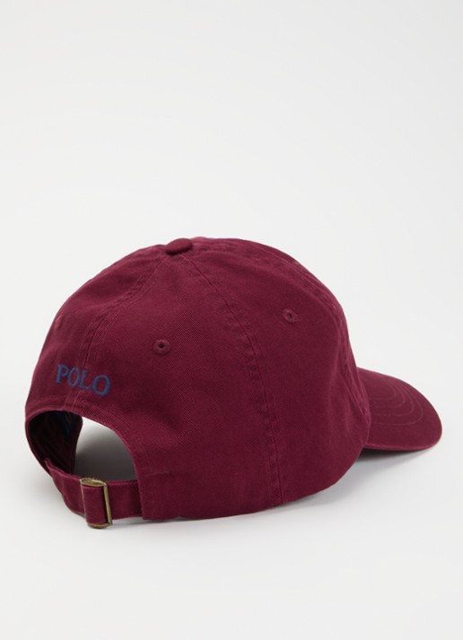 Ralph Lauren Pet met logoborduring  - voorkant 2 bordeauxrood