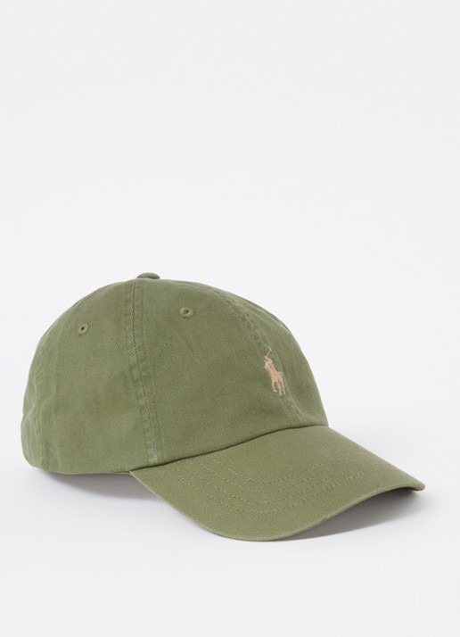 Ralph Lauren Pet met logoborduring  - voorkant legergroen