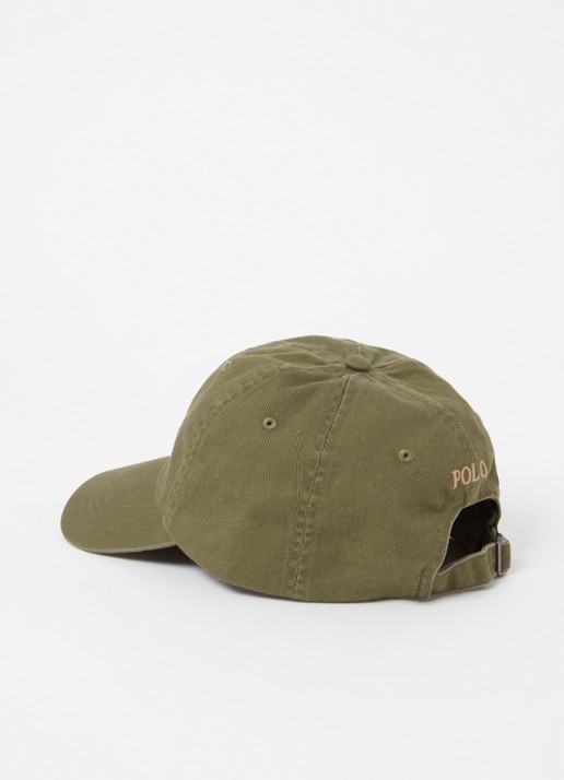 Ralph Lauren Pet met logoborduring  - detail mosgroen