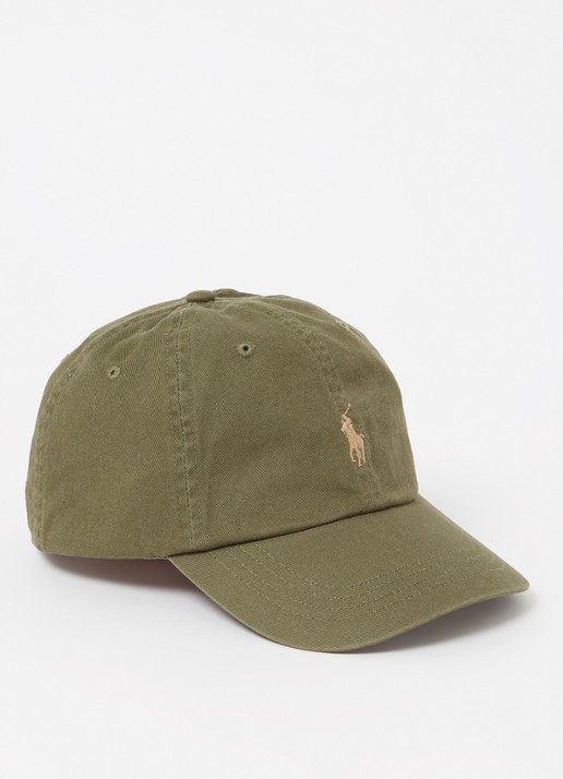 Ralph Lauren Pet met logoborduring  - voorkant 2 mosgroen