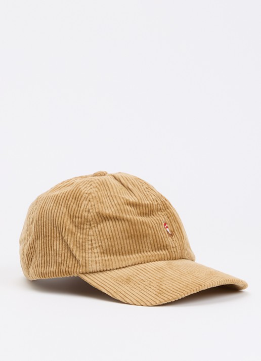 Ralph Lauren Pet van corduroy met logoborduring - voorkant 2 khaki