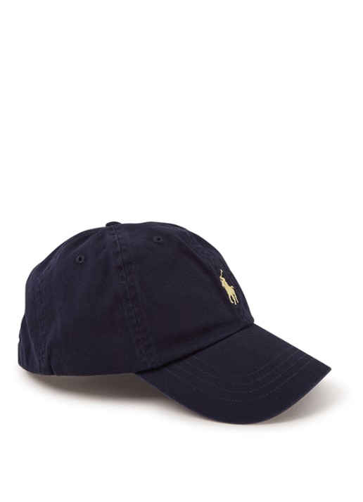 Ralph Lauren Pet van katoen met logoborduring - voorkant donkerblauw
