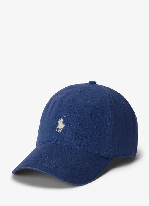 Ralph Lauren Pet van linnen met logoborduring