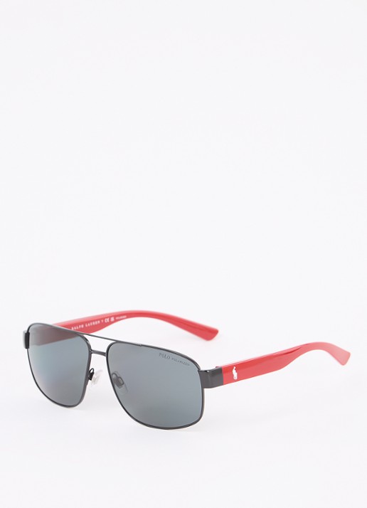 Ralph Lauren Piloten zonnebril gepolariseerd PH3156  - detail 4 zwart