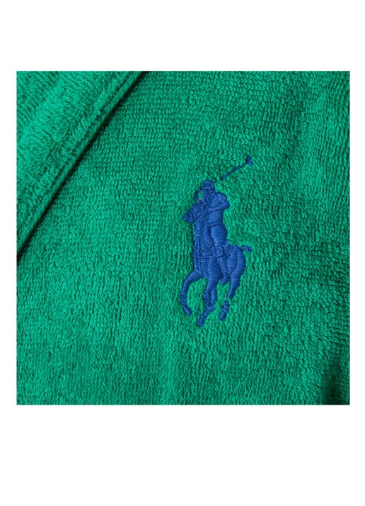 Ralph Lauren Player badjas van katoen - achterkant flessengroen