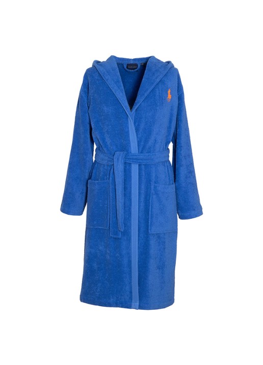 Ralph Lauren Player badjas van katoen - voorkant 3 middenblauw