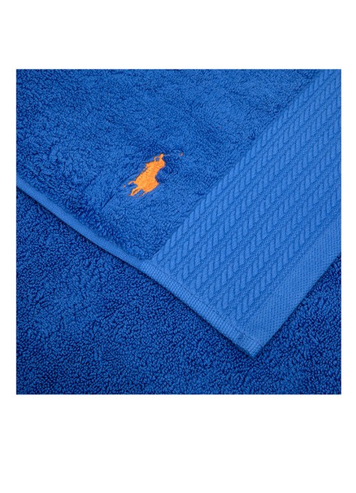 Ralph Lauren Player badmat - 55 x 90 cm - achterkant kobaltblauw