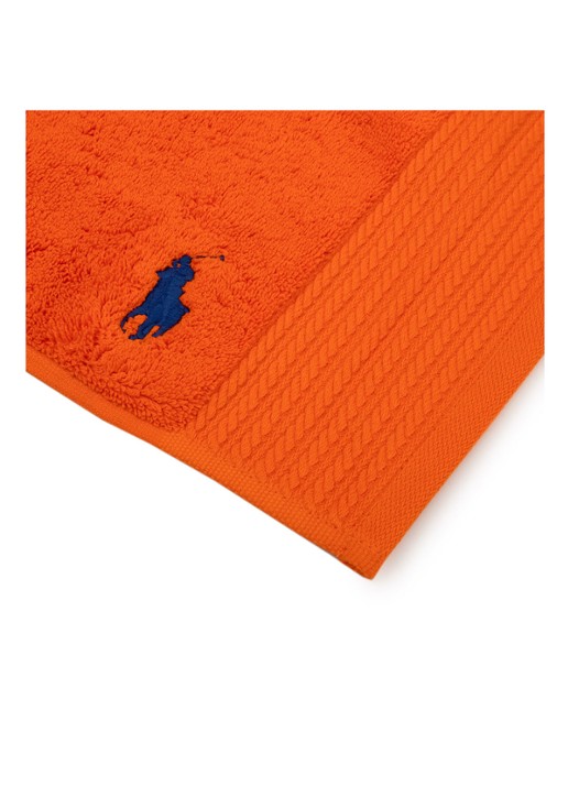 Ralph Lauren Player badmat - 55 x 90 cm - achterkant 2 donkeroranje