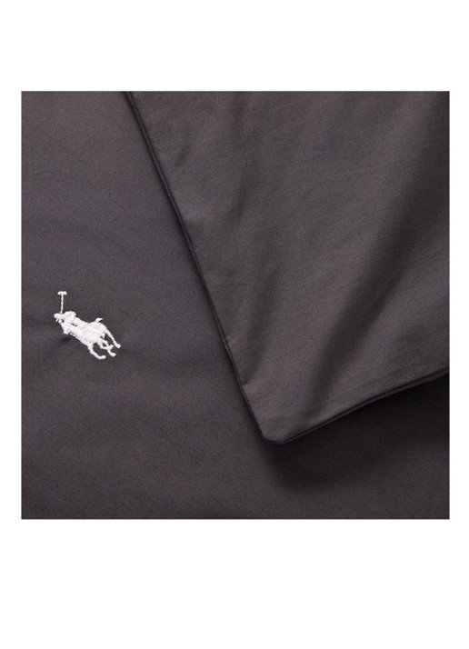 Ralph Lauren Player katoen perkal dekbedovertrek 220TC - achterkant 2 antraciet