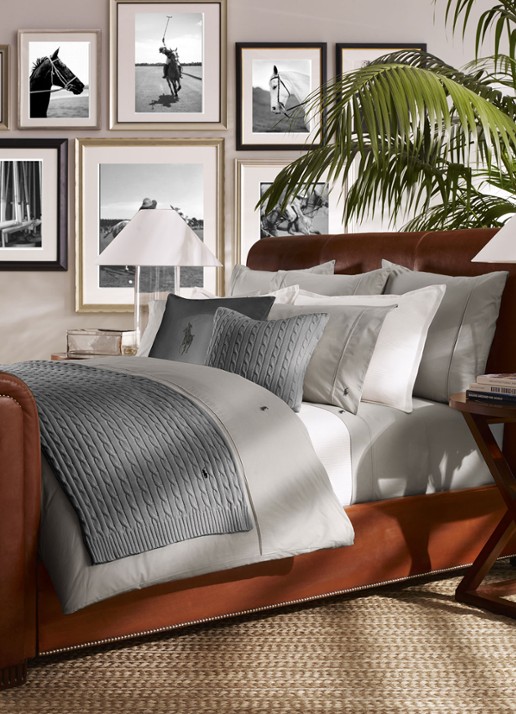 Ralph Lauren Player kussensloop van katoen perkal 2-pack - detail donkerbeige