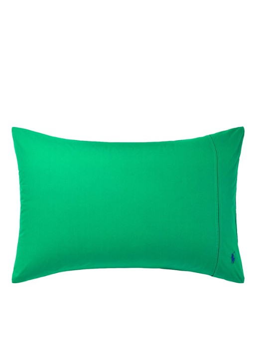 Ralph Lauren Player kussensloop van katoen perkal 2-pack - voorkant 4 groen