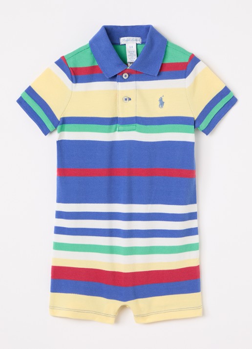 Ralph Lauren Playsuit van piqué katoen met logoborduring