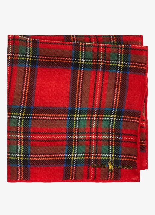 Ralph Lauren Pochet van wol 35 x 35 cm - voorkant 2 rood