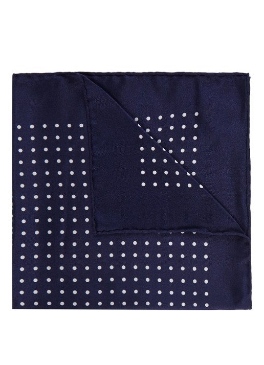 Ralph Lauren Pochet van zijde met dessin - detail 2 navy / blauw
