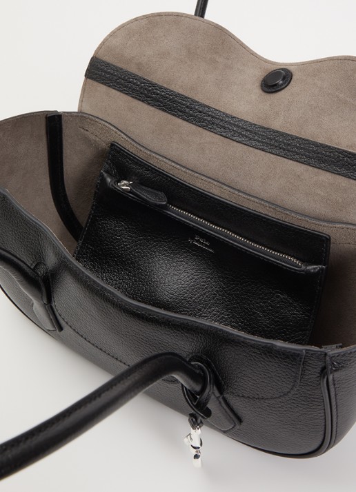 Ralph Lauren Polo Blaze Small schoudertas van leer met tasbedel - detail zwart