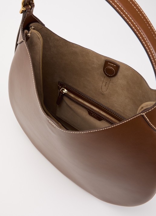 Ralph Lauren Polo ID schoudertas van kalfsleer - detail 2 cognac