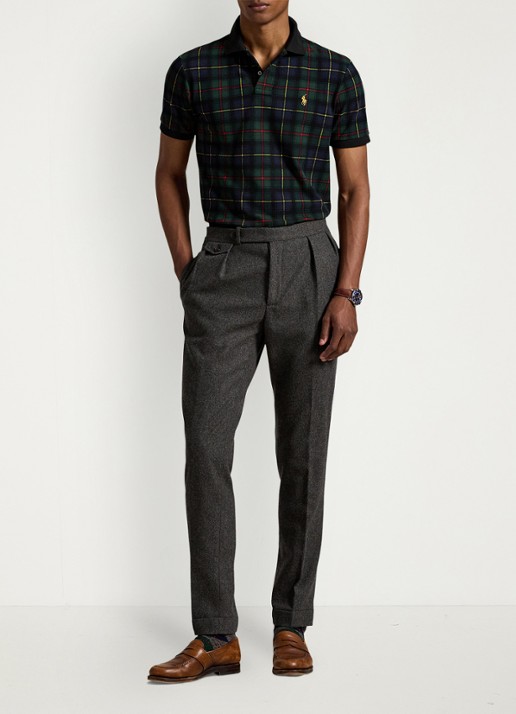 Ralph Lauren Polo met ruitdessin en logoborduring  - voorkant 4 groen