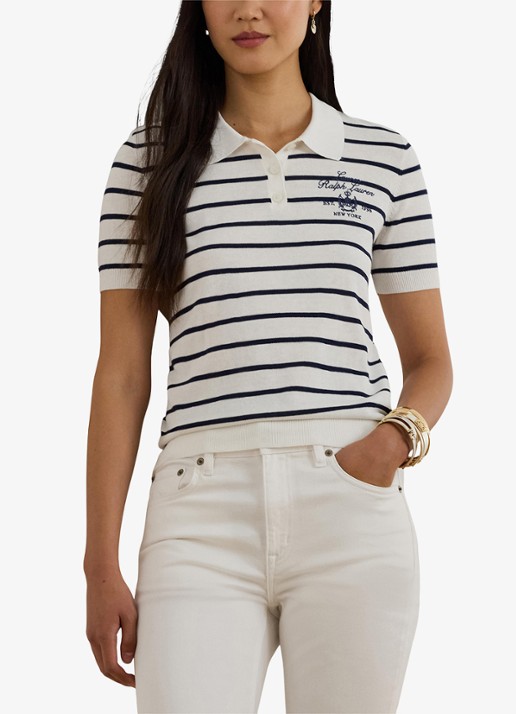 Ralph Lauren Polo met streepprint en logoborduring