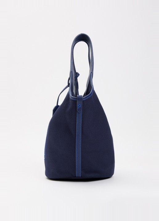 Ralph Lauren Polo Play Medium handtas van canvas met details van leer  - detail 3 donkerblauw