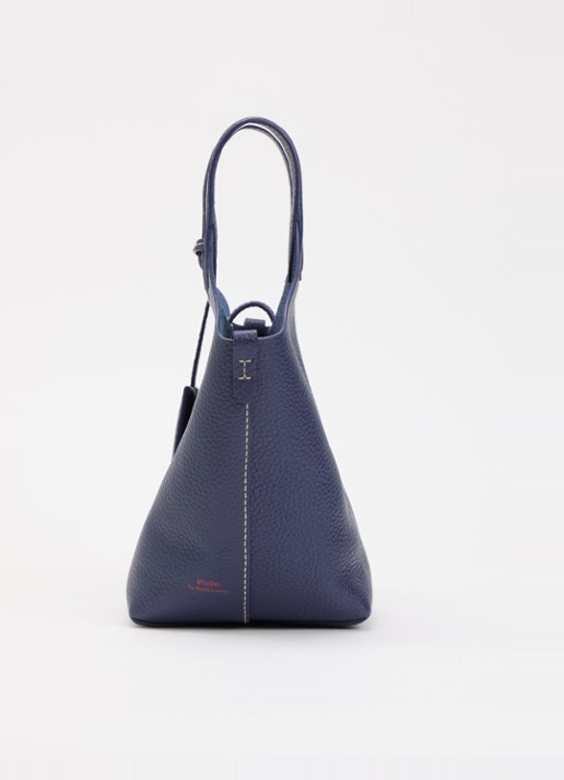 Ralph Lauren Polo Play Small handtas van leer met afneembare schouderriem - detail 2 kobaltblauw