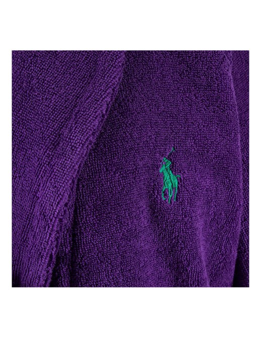 Ralph Lauren Polo Player badjas - unisex - voorkant 2 paars