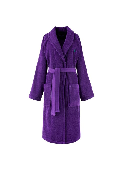 Ralph Lauren Polo Player badjas - unisex - voorkant 3 paars