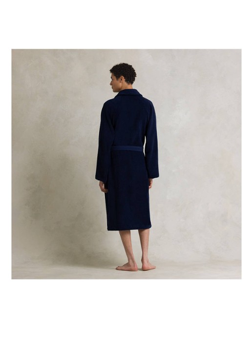 Ralph Lauren Polo Player badjas - unisex - detail 4 donkerblauw
