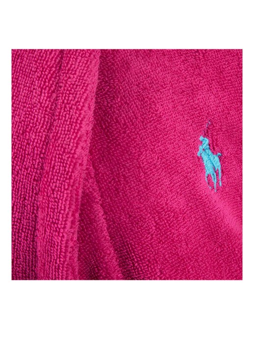 Ralph Lauren Polo Player badjas - unisex - voorkant 7 fuchsia