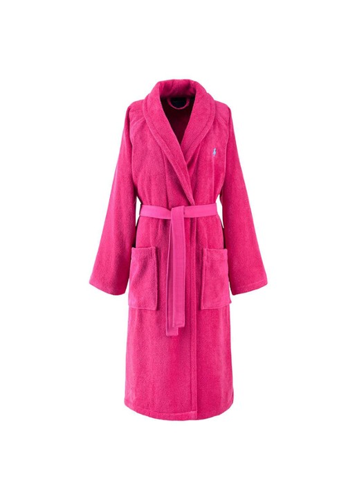 Ralph Lauren Polo Player badjas - unisex - voorkant 8 fuchsia