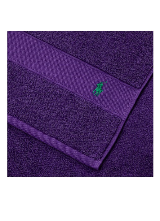 Ralph Lauren Polo Player badlaken - 600 gr/m2 - 70 x 140 cm - voorkant 3 paars