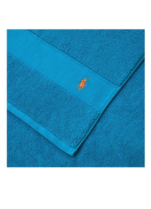 Ralph Lauren Polo Player badlaken - 600 gr/m2 - 70 x 140 cm - voorkant 4 turquoise
