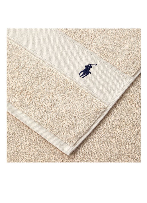 Ralph Lauren Polo Player badlaken - 600 gr/m2 - 70 x 140 cm - voorkant 4 beige
