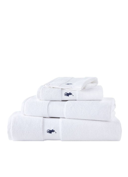 Ralph Lauren Polo Player badlaken - 600 gr/m2 - 70 x 140 cm - detail 4 wit