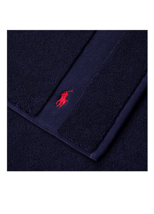 Ralph Lauren Polo Player badmat 55 x 90 cm - voorkant 2 donkerblauw