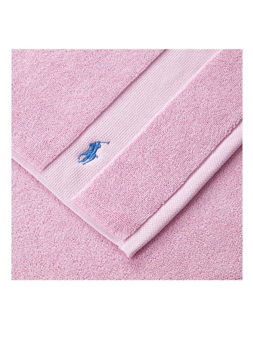 Ralph Lauren Polo Player badmat 55 x 90 cm - voorkant 2 lichtroze