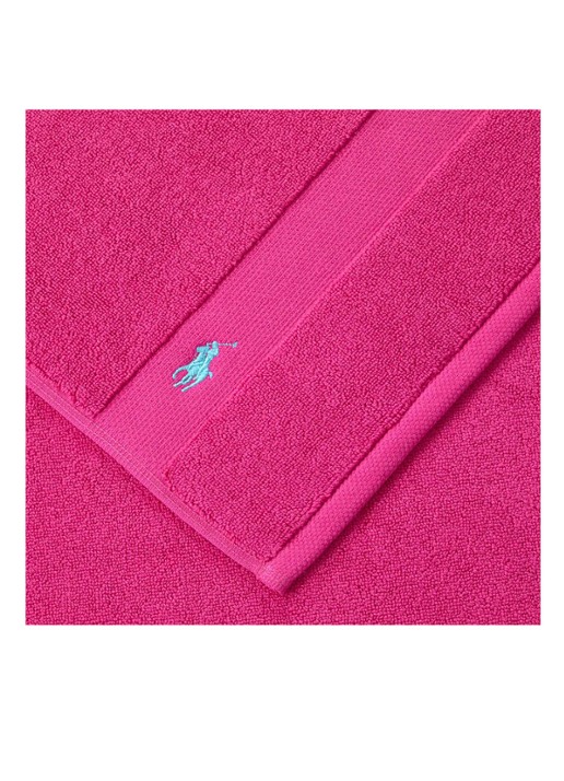 Ralph Lauren Polo Player badmat 55 x 90 cm - voorkant 2 fuchsia