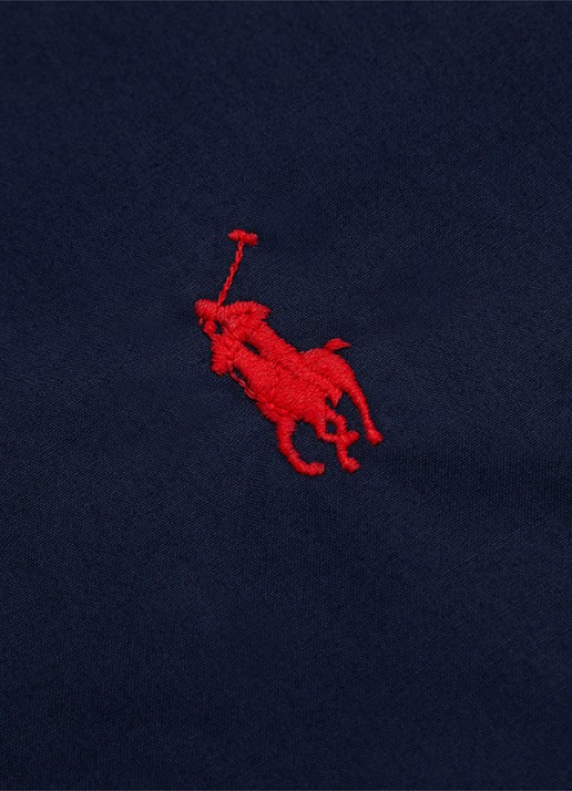 Ralph Lauren Polo Player dekbedovertrek van katoen perkal 80TC - exclusief kussenslopen - voorkant 2 donkerblauw