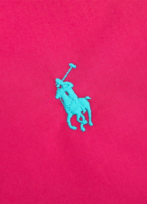 Ralph Lauren Polo Player dekbedovertrek van katoen perkal 80TC - exclusief kussenslopen - voorkant 3 donkerroze