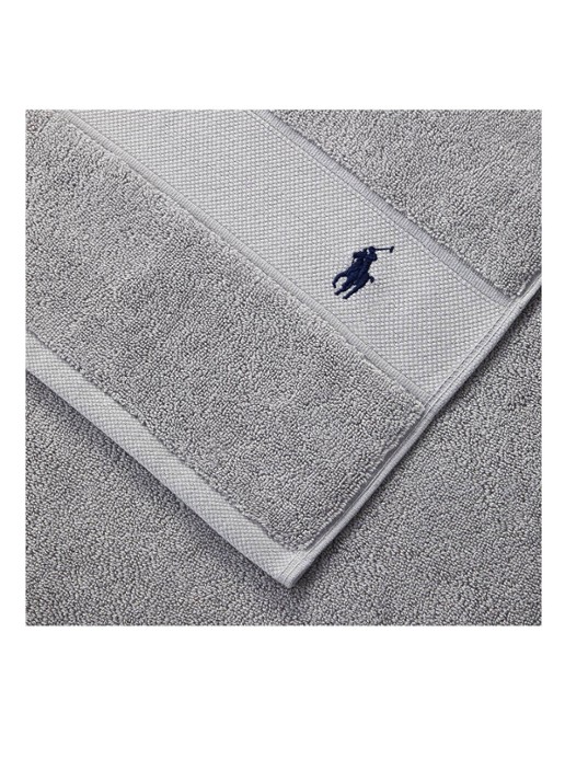 Ralph Lauren Polo Player gastendoek - 600 gr/m2 - 33 x 33 cm - voorkant 3 lichtgrijs